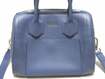 まだ美品 フルラ 2WAY ミニボストン型 ハンドバッグ ☆ F7592 ブルー系 レザー ショルダー FURLA ▼ レディース 5L_画像1