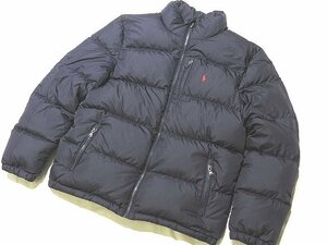 1円スタート 美品 A24 ポロ ラルフローレン キッズ XL ダウンジャケット ◆ ネイビー系 上着 アウター ▼ POLO RALPH LAUREN 5L