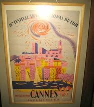 ヴィンテージ★The 4th Cannes Film Festival 第4回 カンヌ映画祭ポスター 1951年 額装 A.M. Rodicq 公式ポスター 複製★《検》 マティス _画像2