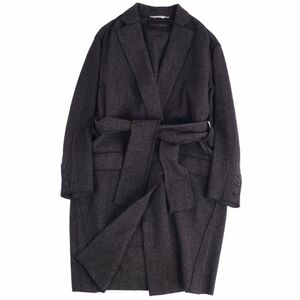  beautiful goods Dolce & Gabbana DOLCE&GABBANA coat belt attaching long coat wool herringbone lady's 38 gray cg12dr-rm05e26474