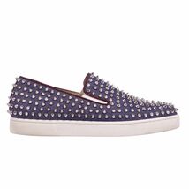 美品 クリスチャンルブタン Christian Louboutin ローファー スリッポン デニム スタッズ 靴 メンズ 44 1/2 インディゴ cg12do-rm05e26497_画像6