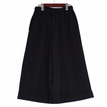 美品 コムデギャルソン COMME des GARCONS コムコム パンツ ワイドパンツ ウール ボトムス レディース XS ブラック cg12db-rm05e26578_画像1