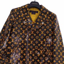 ルイヴィトン LOUIS VUITTON ジャケット レザージャケット ダブルライダース モノグラム アウター レディース 34 黒/橙 cg12mo-rm08f07760_画像2