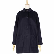 美品 マックスマーラ Max Mara コート 白タグ ステンカラーコート バルマカーン カシミヤ アウター レディース JI42 紺 cg12oo-rm10f07935_画像2