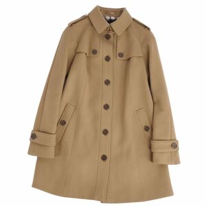 極美品 バーバリー ロンドン BURBERRY LONDON コート シングル トレンチコート ウール アウター レディース 40 ブラウン cg12os-rm04f08044