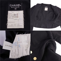 美品 Vintage シャネル CHANEL セットアップ スカートスーツ コインボタン シルク ジャケット スカート レディース 36黒 cg12do-rm05e26507_画像10