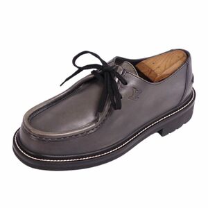 ルイヴィトン LOUIS VUITTON レザーシューズ モカシン ロゴ カーフレザー シューズ 靴 メンズ イタリア製 6 グレー cg12do-rm05c14189