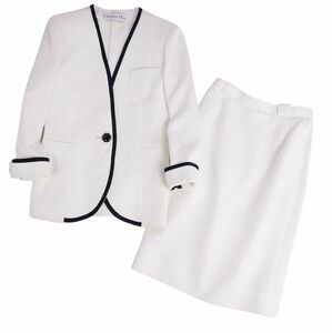 Vintage クリスチャンディオール Christian Dior セットアップ スカートスーツ キルティング ジャケット レディース 9白 cg10om-rm04e25914