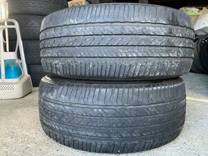 【中古】255/55R18ブリジストンタイヤ2本★CRVBMWX5MDXRDXQ7SRXデュランゴシエラ夏タイヤラジアルタイヤバリ溝