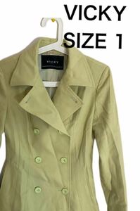  used VICKY COUTURE Vicky kchu-ru trench coat wool coat size 1