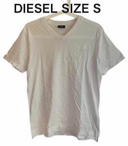 【送料無料】中古 DIESEL ディーゼル Tシャツ ロゴ 立体 ホワイト サイズS