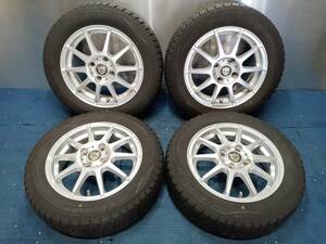 ★8-8.5分山★18年製★ ダンロップWINTER MAXX WM02 165/65R14　社外ホイール 14×4.5J +43 4H-100 4本セット スタッドレス　A1158