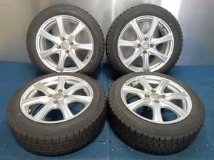 ★8-9分山★18年製★ ダンロップ WM01 175/60R16　社外ホイール 16×6.5J +42 4H-100 4本セット スタッドレス アクア・ヴィッツ等　A1183