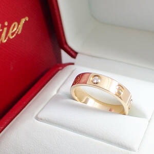 カルティエ Cartier K18YG 1pd ダイヤモンド ミニラブリング 48号 イエローゴールド ケース付き #48 プレゼント ギフト