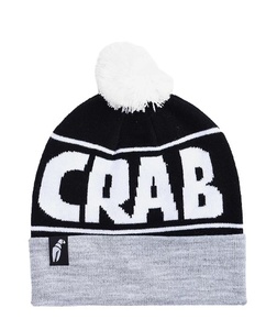Crab Grab Pom Beanie Grey Blackビーニー 