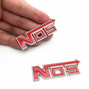 【送料無料】NOS レッド エンブレム ワイルドスピード ニトロ メタル ステッカー 外装 内装 カスタムパーツ 四駆 車 2個入 翌日発送