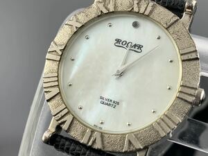 [B300]1円～☆メンズ腕時計 クォーツ ROGAR SILVER925 シルバー 動作品
