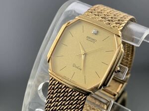 [A1245]1円～☆メンズ腕時計 クォーツ セイコー SEIKO ドルチェ DOLCE 7731-5000 ゴールドカラー 動作品