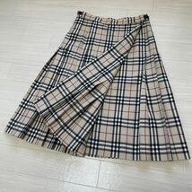 BURBERRY バーバリー ロンドン プリーツスカート 巻きスカート ノバチェック ウール毛100% サイズ40 美品_画像1