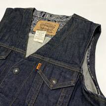 Levi's リーバイス RE-ISSUED スナップボタン デニムベスト M メンズ オレンジタブ 紙パッチ 古着 23-1205_画像3