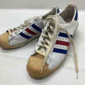 【1円～】adidas アディダス スーパースター SUPERSTAR 80s トリコロール [10 1/2] スニーカー 白【中古品】