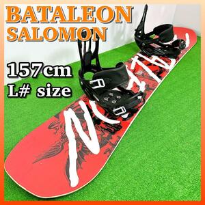 1614 BATALEON GW スノーボード2点セット 157cm サロモン スノボ 板 バタレオン GLOBAL WARMER バインディング SALOMON サロモン PACT L#