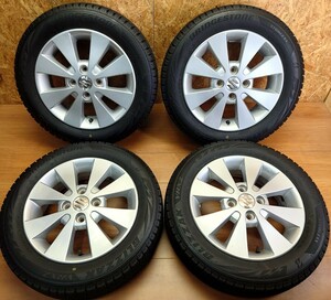 山あり スズキ純正アルミホイール ブリヂストンブリザック VRX2 155/65R14 中古4本SET　ワゴンR スペーシア パレット MR エブリィー