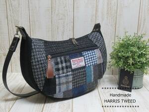 Handmade ★ HARRIS TWEED ★ ハリスツイード ★ 三日月型ショルダーバッグ～ ♪