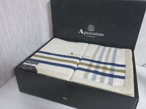 未使用 Aquascutum アクアスキュータム 綿毛布 140cm×200cm 2枚　kn1609