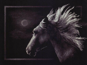 ロシアのクロスステッチキット 月夜の馬 (PANNA パンナ J-0527)