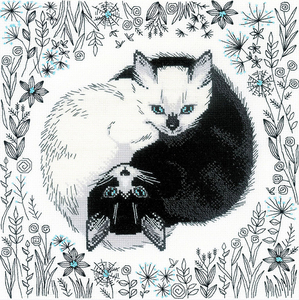 ロシアのクロスステッチ キット 白猫と黒猫 陰と陽 (RIOLIS・リオリス・2150) 