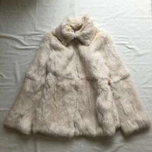 【リバーシブル】ワールド製　ラビット　ファー　ジャケット　fur jacket coat リアルファー　毛皮　ハーフコート