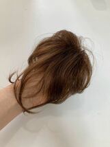 高品質　新品！未使用　頭頂部付け毛ヘア医療用にも小さめナチュラルライトブラウン明茶色★洗える男女兼用耐熱　送料無料_画像1