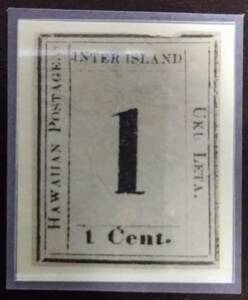  Hawaii figure stamp Scott #15 unused Plate4B Ty.Ⅷ pos.8