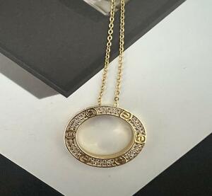 フープネックレス フルダイヤモンドcz ハイエンドモデル gold necklace 18KGP 鍍金 89