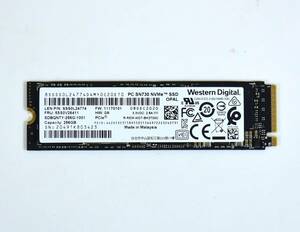 WD M.2 2280 NVMe SSD 256GB /健康状態91%/累積使用2319時間/PC SN730/動作確認済み, フォーマット済み/中古品/SN3423