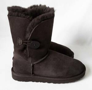  UGG アグ ブラウン系 S/N5803 ムートンブーツ☆クラシック ベイリーボタン USA 6 JAPAN 23cm