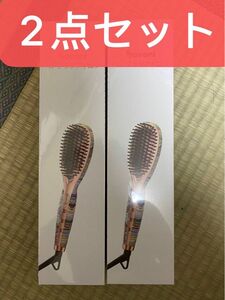 ヘアアイロンヒートブラシ ストレート マイナスイオン 急速加熱 段階温度調節機能 セラミックス表面火傷防止 ヘアブラシ