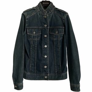 GUCCI グッチ ノーカラーデニムジャケット Gジャン 38