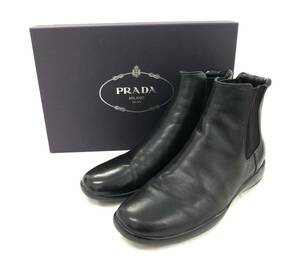 156 PRADA プラダ サイドゴアブーツ ショートブーツ シューズ 靴 35 ブラック