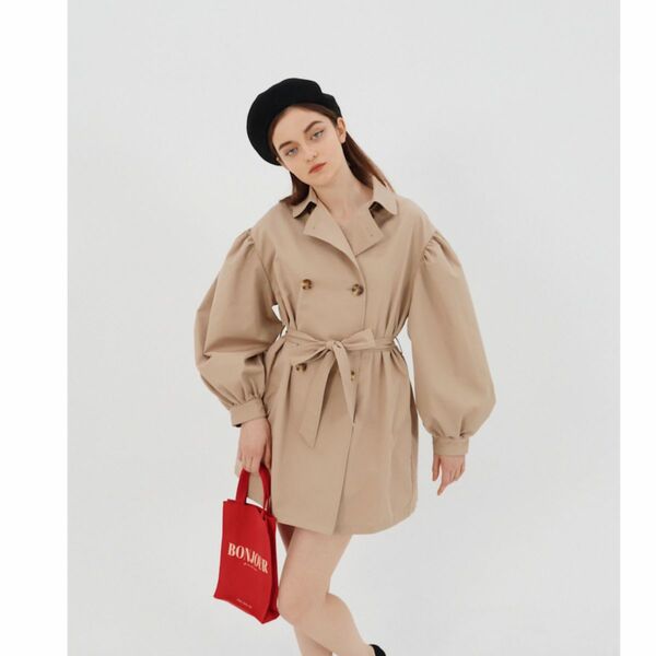  epine arm volume mini trench coat beige