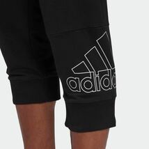 送料無料 2XL （XO）新品 adidas アディダス スウェットパンツ 七分丈 クロップドパンツ ロゴプリント ハーフパンツ 黒ブラック XXL HE1827_画像4