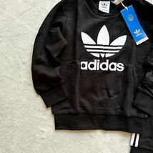 90サイズ 新品 adidas アディダス キッズ ベビー スウェット パンツ トレーナー 上下セット セットアップ 子供 こども 赤ちゃん 黒 ED7679_画像3