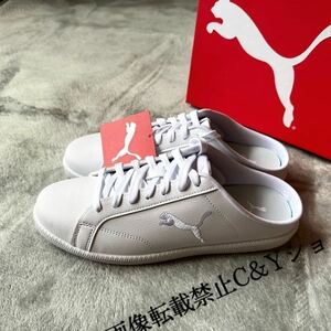 25.5cm 新品 PUMA プーマ ミュール スリッポン 白 ホワイト スマッシュ キャット SL スニーカー シューズ サンダル メンズ 394188-01