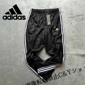 格安送料 Mサイズ 新品 adidas アディダス ウィンドパンツ ウィンドブレーカー 裏起毛 トラックパンツ 黒 ブラック ランニング GE0428