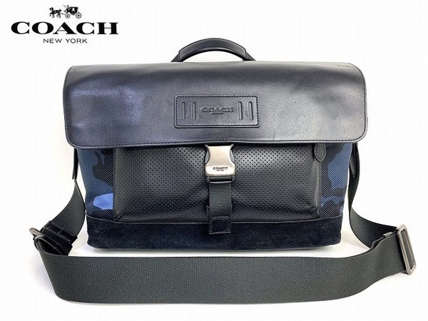 美品★送料無料★ コーチ メンズ COACH カモフラージュ バイク バッグ メッセンジャー ショルダーバッグ 完売モデル