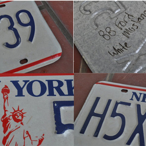 送料込み 前後セット中古実物本物 アメリカ車ライセンスプレートユーズド NEW YORK １台分２枚ナンバープレートの画像3
