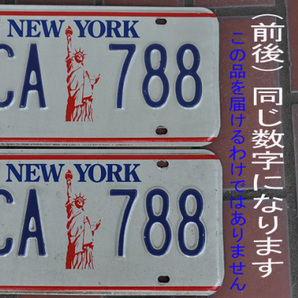 送料込み 前後セット中古実物本物 アメリカ車ライセンスプレートユーズド NEW YORK １台分２枚ナンバープレートの画像9