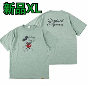 レアXLサイズ【新品】即完売　スタンダードカリフォルニア　ミッキーTシャツ　緑　グリーン