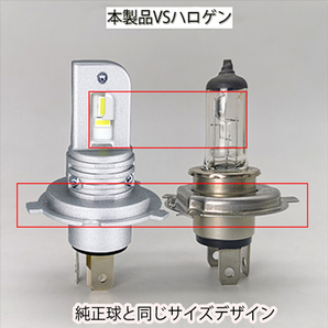 LEDヘッドライト バイク H4/HS1 直流専用 DC12V 7300ルーメン 6000K ホワイト ファンレス 車検対応 単品 1本 1年保証の画像2